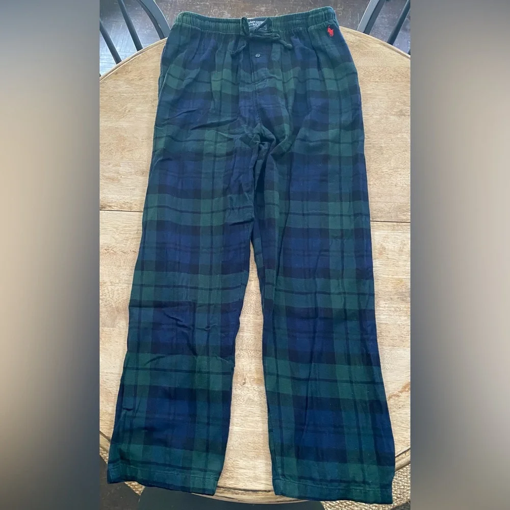 Polo‎ Ralph Lauren Men’s Sz L Green/Navy Plaid Flannel Loungewear Pant